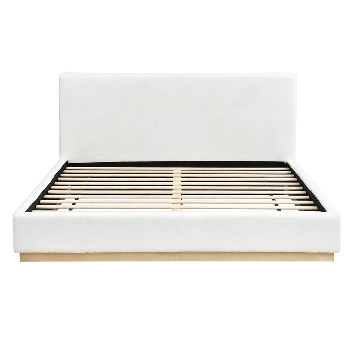Queen Upholstered Bed - Natural / White Noble House