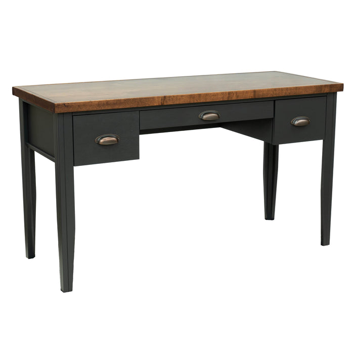 Bridgevine Home Essex 53" Writing Desk, No Assembly Required, Black And Whiskey Finish