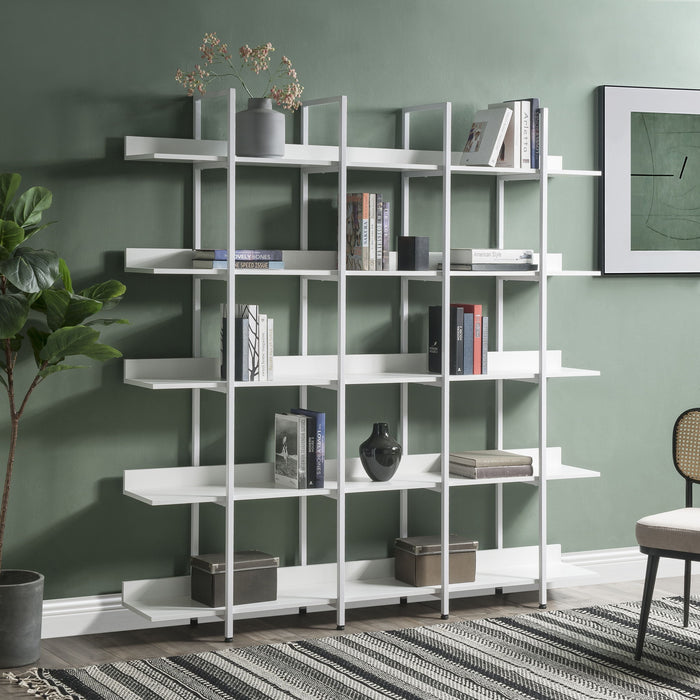 Vintage Industrial 5 Tier Bookcase Hearth and Haven