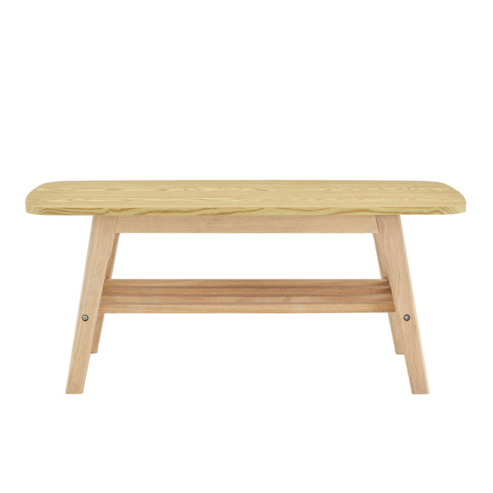 Coffee Table With Double Layer Storage For Living Rooms - Wood Home Essentials
