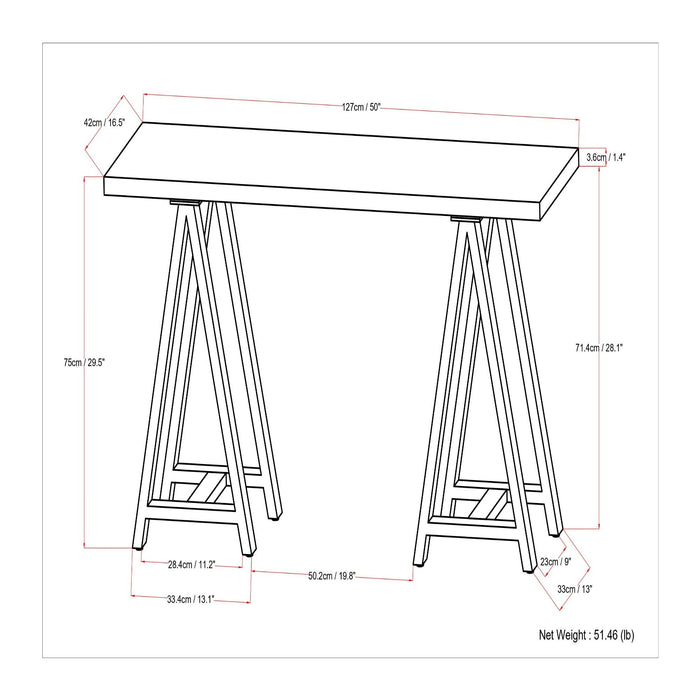 Sawhorse - Handcrafted Solid Table Simpli-Home