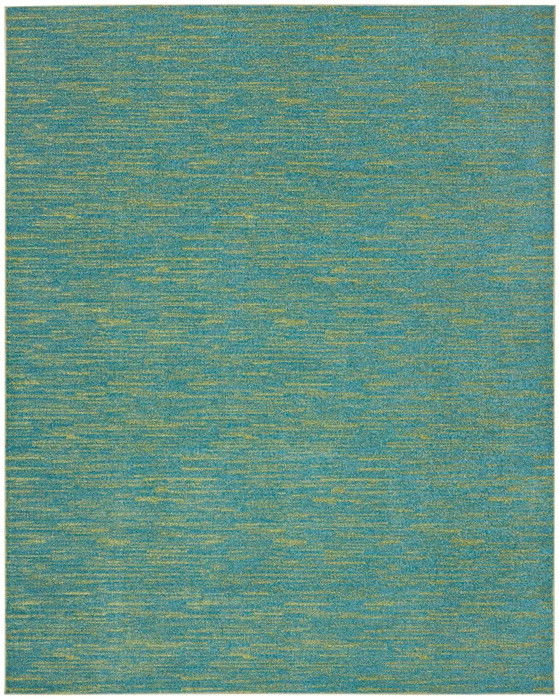 7' X 10' Striped Non Skid Indoor / Outdoor Area Rug - Blue / Green