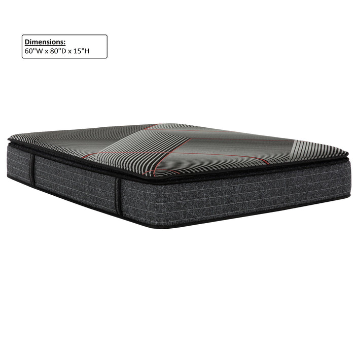 15" Euro Top Gel Memory Foam Hybrid Mattress With Pocket Coils, Cooling & Edge Support - Black - Queen Daily Nest