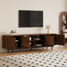 TV Stand, Media Console With Soft Closing Hinges, Adjustable Shelves, Slatted Doors - Walnut Hearth and Haven