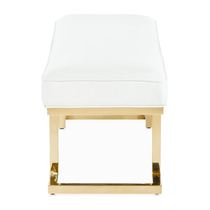 Belmont Place - Bed Bench - White / Gold