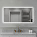 LED Bathroom Vanity Wall Mirror With Straight Edge Design, Frosted Glass Finish, Anti Fog, Dimmable 3 Color Lighting - Silver Daily Nest