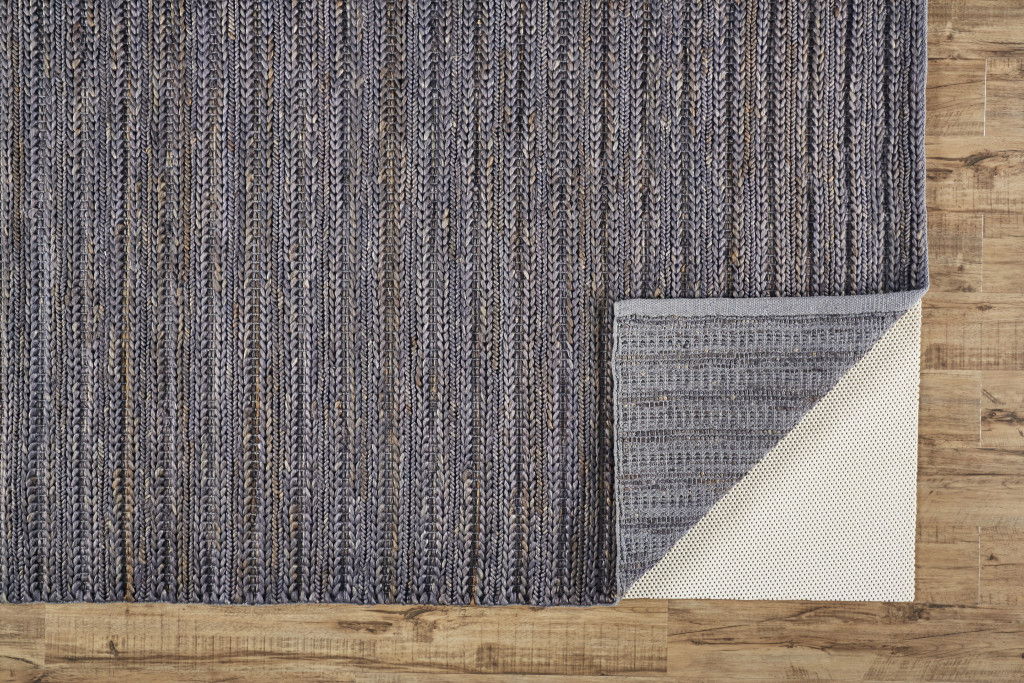 Wool Hand Woven Area Rug - Brown Blue And Taupe - 10' X 13'