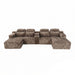 U-Shaped Sectional Sofa With Chaise Lounge And Cup Holders Home Essentials
