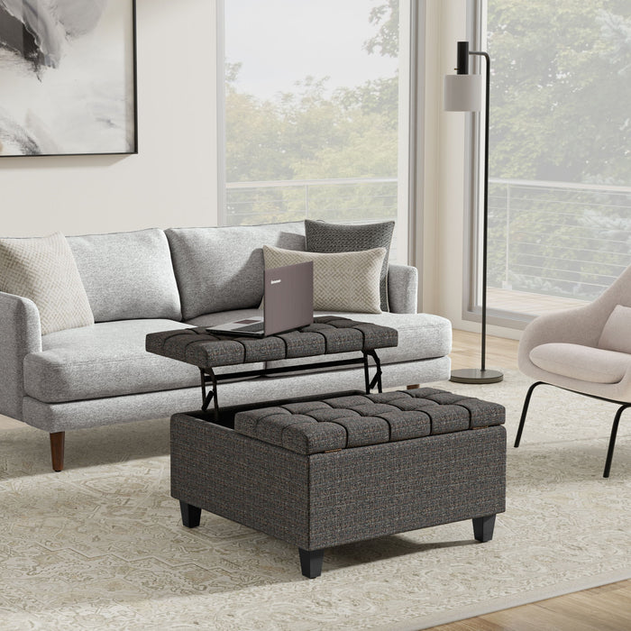 Harrison - Upholstered Coffee Table Storage Ottoman Simpli-Home