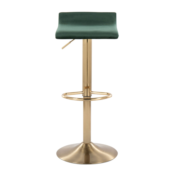 Ale - Contemporary Adjustable Height Barstool With Swivel With Oval Footrest (Set of 2) Lumi Source