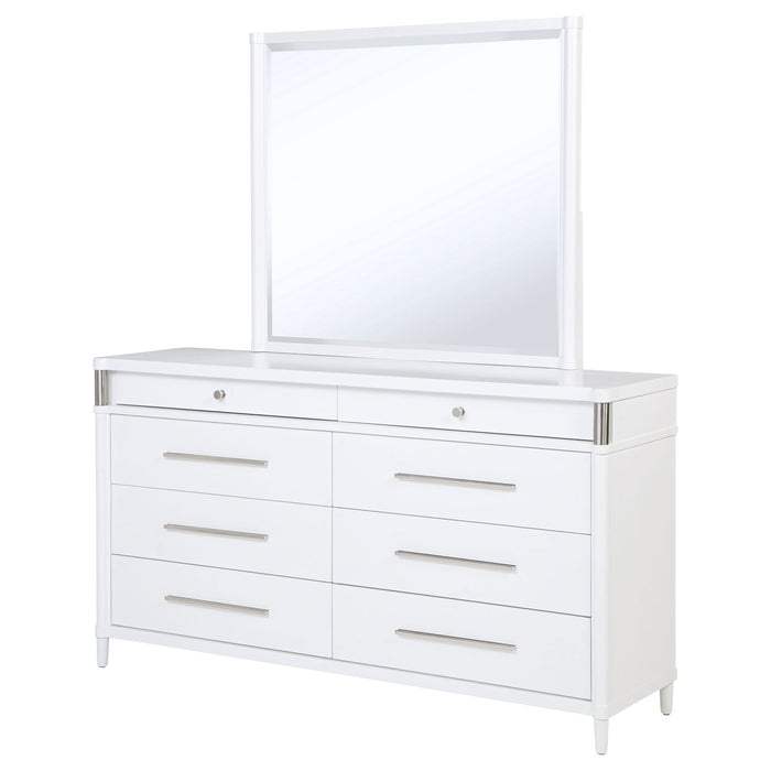 Robinson - 8 Drawer Dresser With Mirror - White Furniture Max