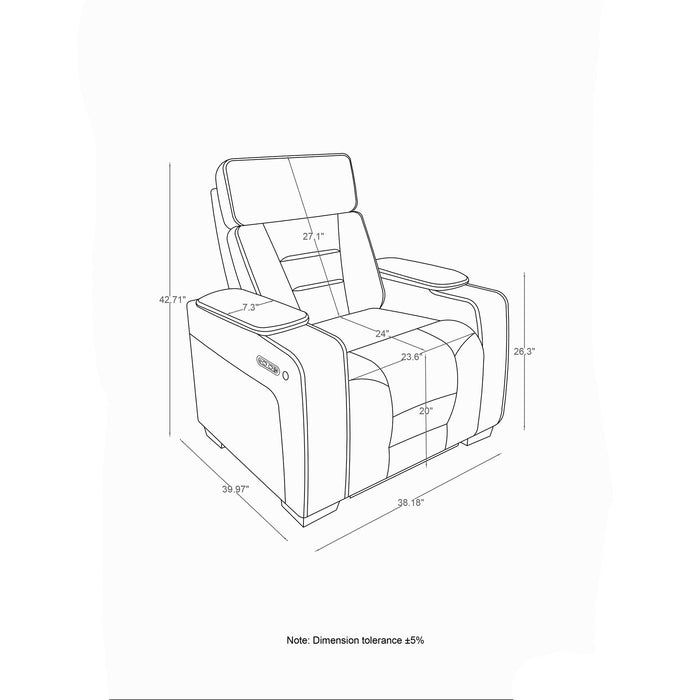 Austin - Recliner With Storage Arms - Gray Global Furniture USA