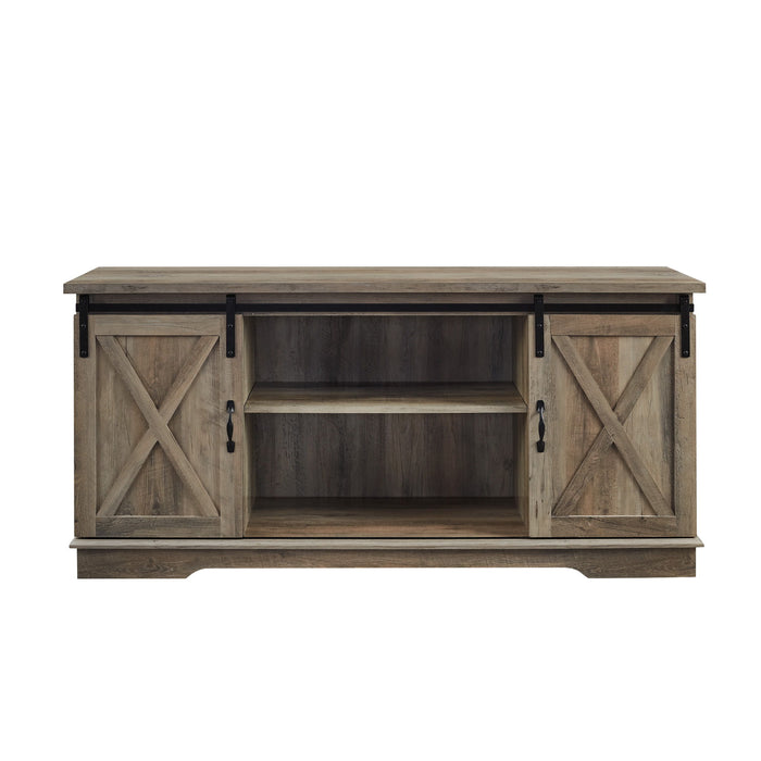 Farmhouse Sliding X Barn Door TV Stand