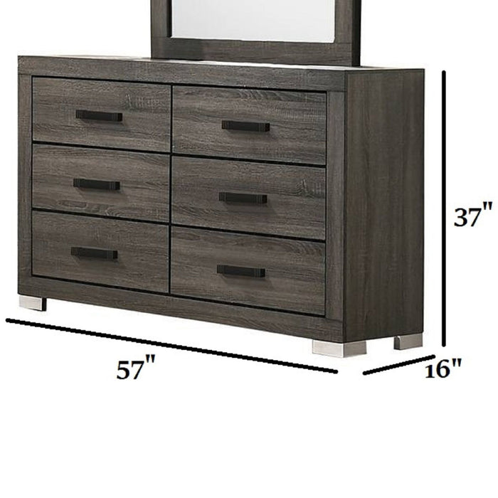 1 Piece Dresser Bar Handle Bedroom Furniture - Gray Home Essentials