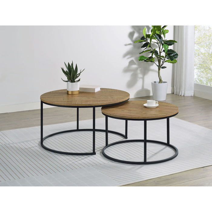 Arrize - 2 Piece Round Nesting Coffee Table Set - Mango Color Furniture Max