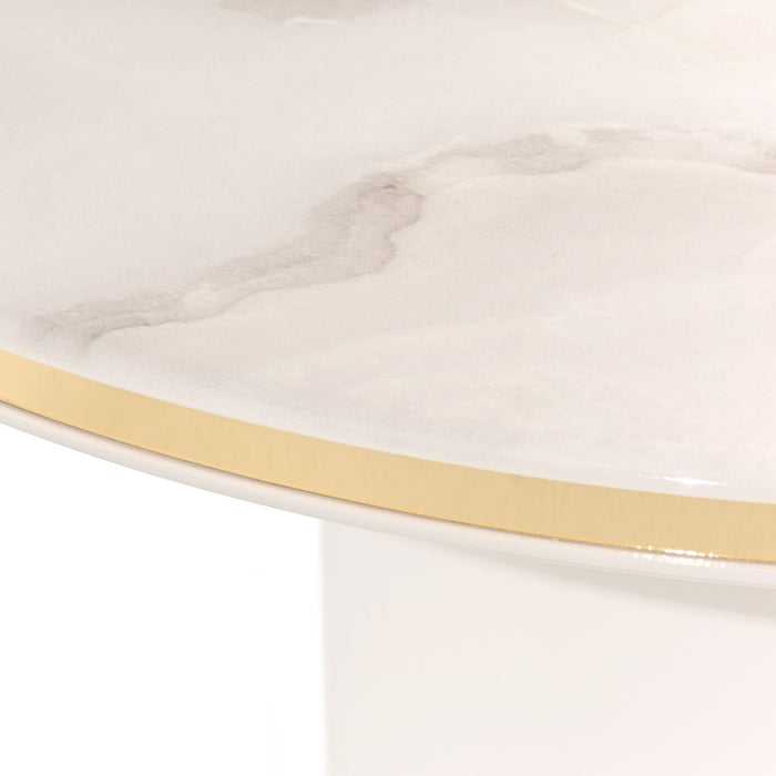 Gineverra - Round Cocktail Table - Ivory Gold Michael Amini