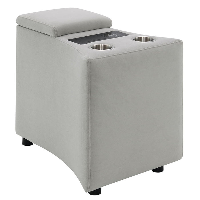 Emee - Console With USB - Gray Corduroy ACME