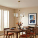 Enigma - 4 Lights Chandelier With Clear Ribbed Satin - Antique Brass / Clear / Gold Ashcroft Furniture