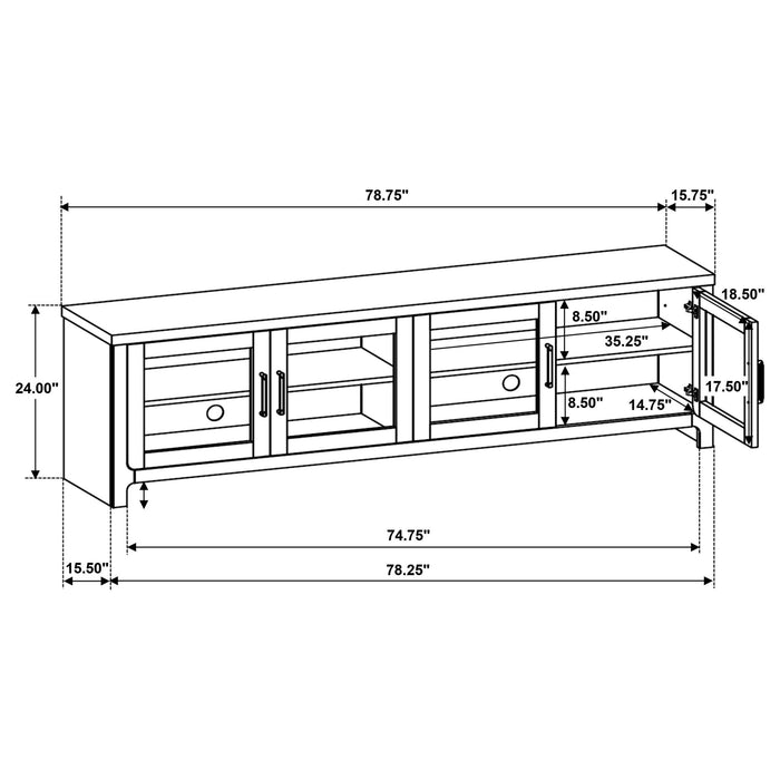Trowbridge - 4 Door TV Stand - Oak Furniture Max