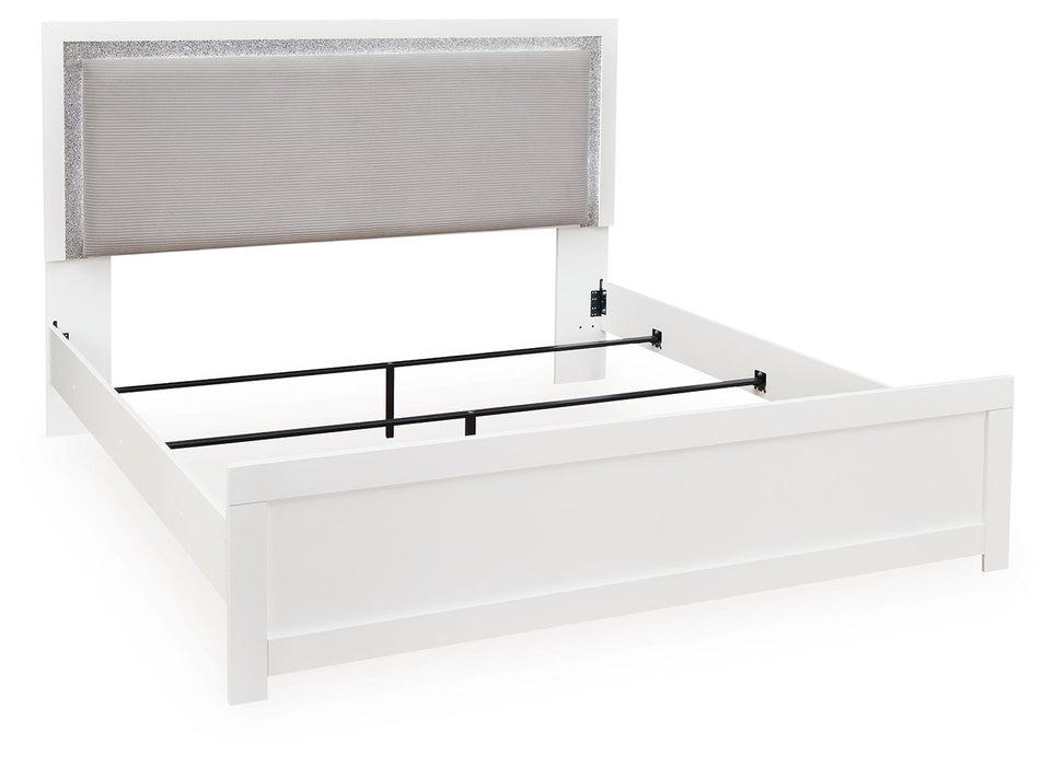 Maeling - King Upholstered Panel Bed - White
