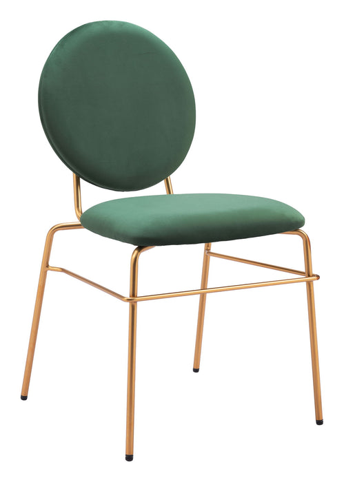 Odessa - Dining Chair (Set of 2) - Green / Gold Zuo Modern