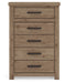 Oliandon - Five Drawer Chest - Light Brown Signature Design by Ashley®