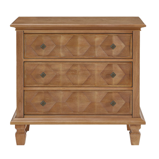 Nightstand With Charging Station, 3 Drawer Bedside Table - Natural Wood Home Essentials