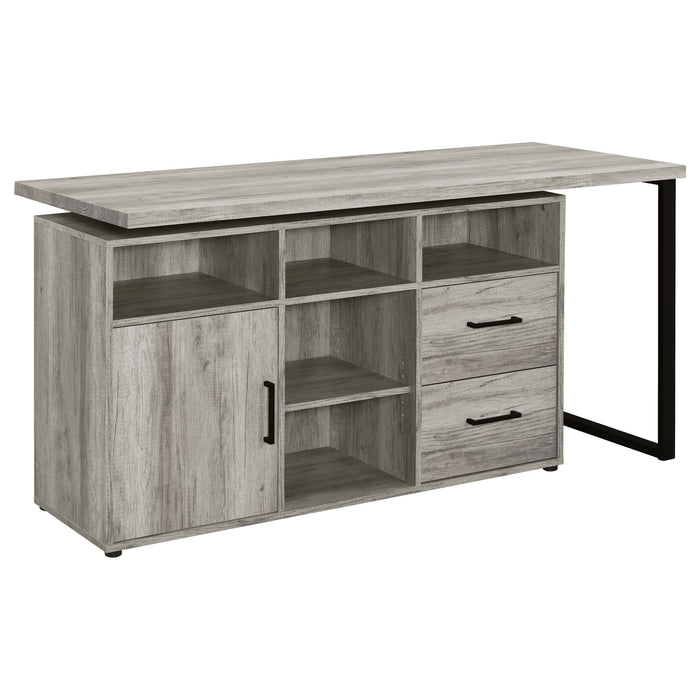 Corrado - L-Shape Office Desk With Storage - Gray Furniture Max
