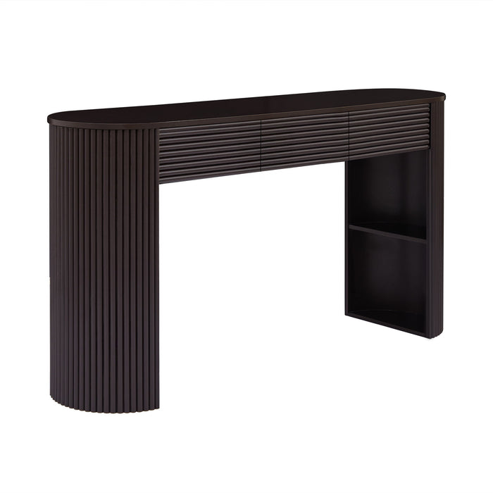 Retro Console Table With Storage, 3 Drawers Noble House