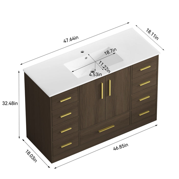 Bathroom Vanity With Abundant Storage 2 Soft Close Doors And 9 Drawers Home Essentials