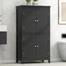Elegant Bathroom Floor Storage Cabinet With 4 Doors, Adjustable Shelves Hearth and Haven