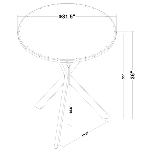 Fitz - Round Bistro Bar Table With X Base - Silver Furniture Max
