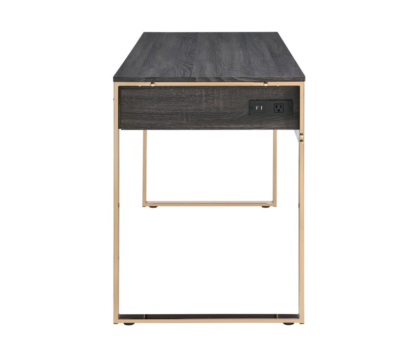 Perle - Vanity Desk - Champagne Gold & Black Finish