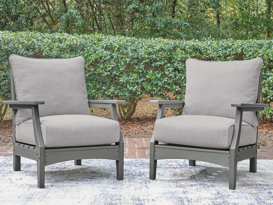Cove Beach - Lounge Chair With Cushion (Set of 2) - Gray Signature Design by Ashley®