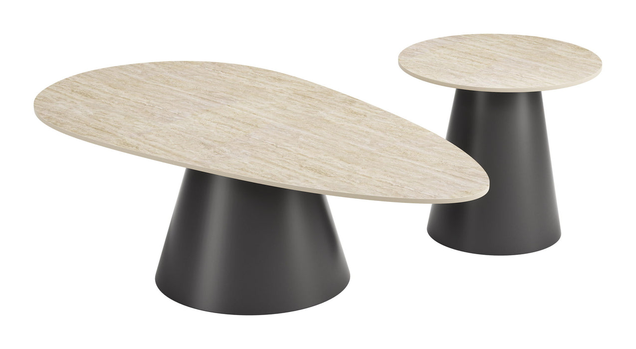 Reyes - Coffee Table Set - Natural / Black Zuo Modern