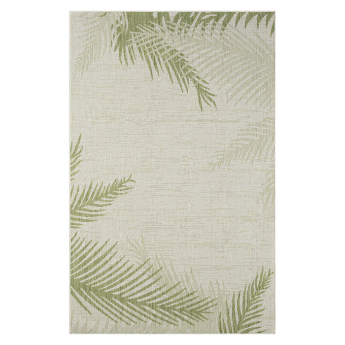 5' X 7' Floral Indoor & Outdoor Area Rug - Beige