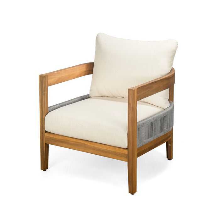 Porto - Outdoor Club Chair - Teak / Beige