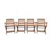 Foldable Patio Dining Set With 4 Folding Chairs For Indoor And Outdoor Use - Teak Home Essentials