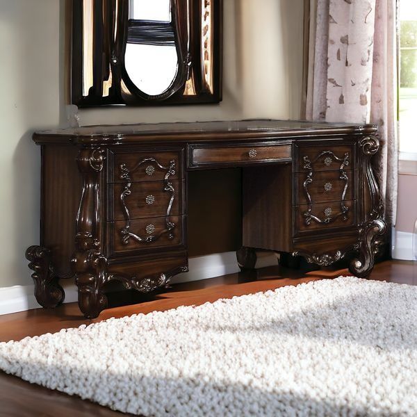 Vanity Table With Seven Drawers - Brown