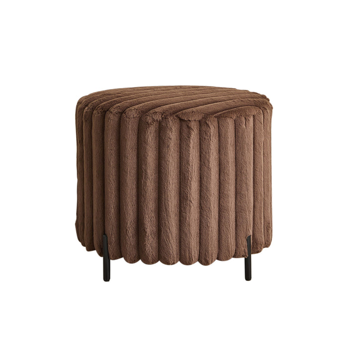 Wide Upholstered Round Pouf Ottoman Foot Rest