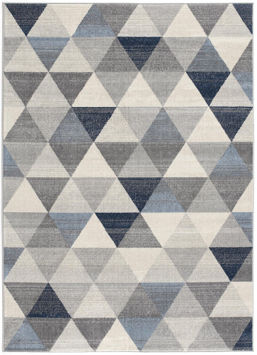 7' x 10' Geometric Diamond Area Rug - Navy Blue