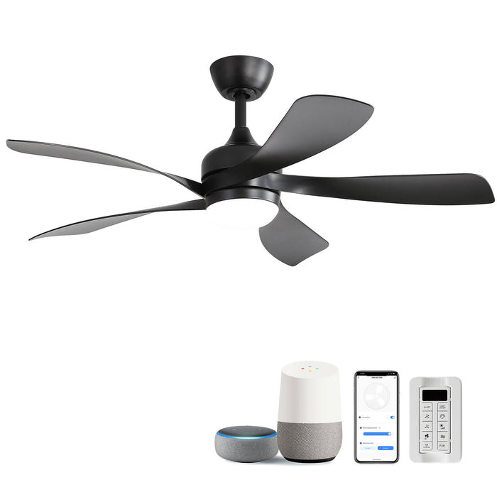 45" Ceiling Fan With DC Motor Smart App Control Quiet Reversible Operation Dimmable Lighting And Timer Daily Nest