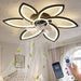 30" Flower 6 Speed Ceiling Fan With Remote Controlled LED Lights, Low Profile Flush Mount Fan Daily Nest