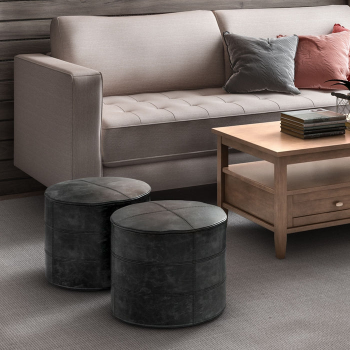 Connor - Handcrafted Round Pouf Simpli-Home
