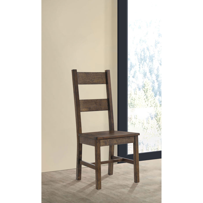 Ladder Back Dining Chairs With Straight Seat (Set of 2) - Brown Furniture Max
