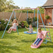 Xns107 - 2 Swing Set With Slide For Outdoor - Blue / Pink Daily Nest