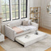 Upholstered Daybed With Trundle With Vertical Stripes Home Essentials