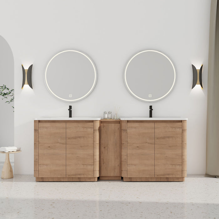 Soft Close Door Freestanding Bathroom Vanity With Sink, 1 Small Storage Cabinet Home Essentials