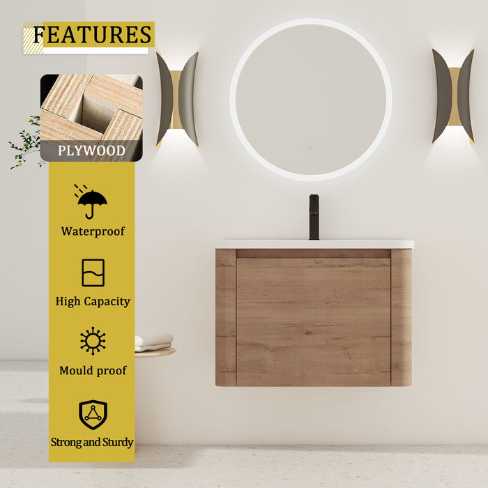 Wall Mounted Bathroom Vanity With Sink & 1 Soft Close Door Home Essentials