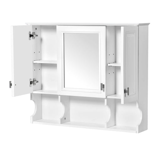 Wall Mounted Bathroom Medicine Wall Cabinet With Mirror & Open Shelves Hearth and Haven